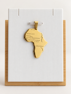 Chaîne et Pendentif au choix Carte de l’Afrique Doré en acier inoxydable plaqué or 18k - Bijou mixte homme ou femme 🌍✨