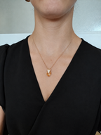Collier et Pendentif Tête de Panthère Cœur Zircon – Acier Inoxydable Plaqué Or 45+5 cm