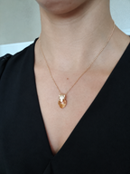 Collier et Pendentif Tête de Panthère Cœur Zircon – Acier Inoxydable Plaqué Or 45+5 cm