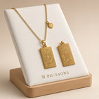 Collier Signe Poissons Acier Inoxydable Plaqué Or – Médaille + Charm – Cadeau anniversaire idéal
