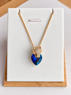 Collier et Pendentif Tête de Panthère Cœur Zircon – Acier Inoxydable Plaqué Or 45+5 cm