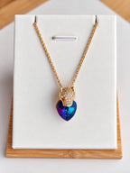 Collier et Pendentif Tête de Panthère Cœur Zircon – Acier Inoxydable Plaqué Or 45+5 cm
