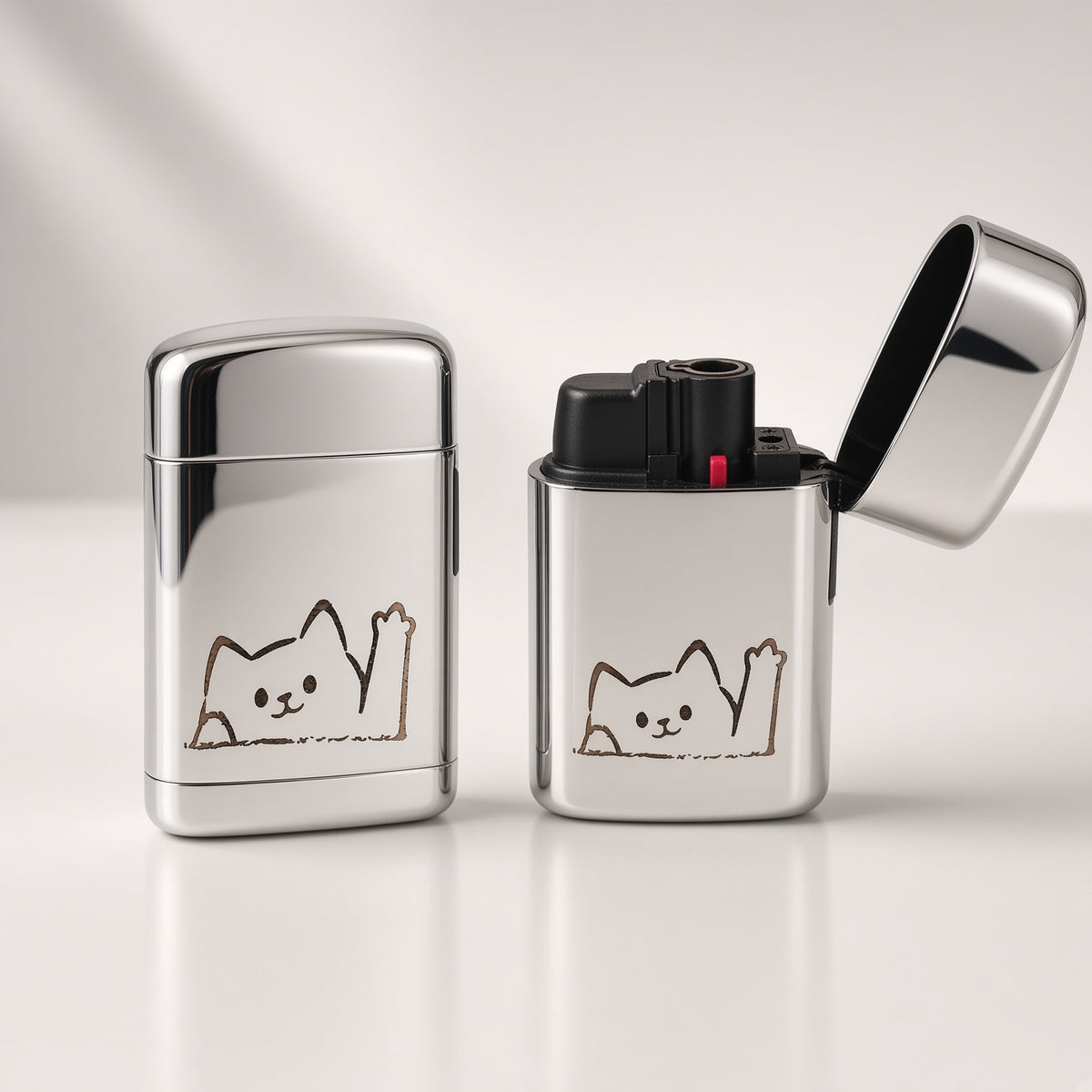Briquet Gaz Personnalisé Gravé – Briquet Rechargeable au Gaz – Briquet tempête – Gravure Prénom, Initiale ou Motif – Cadeau Original