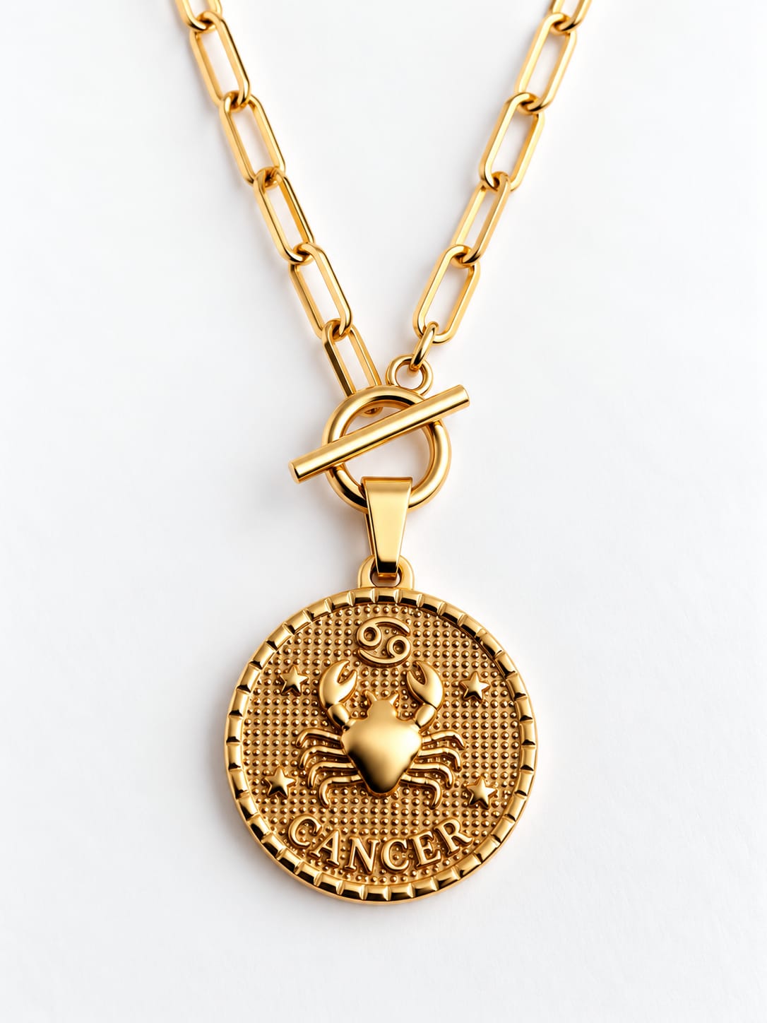Cancer - Collier astrologique zodiaque doré – Pendentif Cancer en acier inoxydable - Gravure à la demande