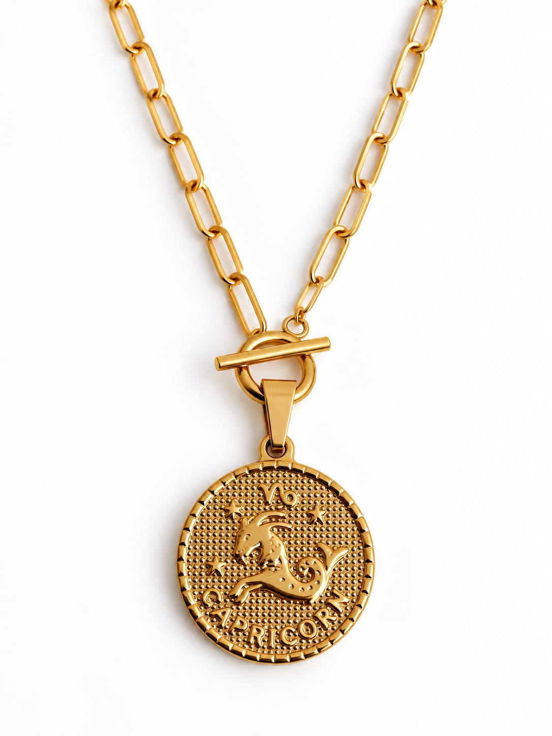 Capricorne - Collier astrologique zodiaque doré – Pendentif Capricorne en acier inoxydable - Gravure à la demande