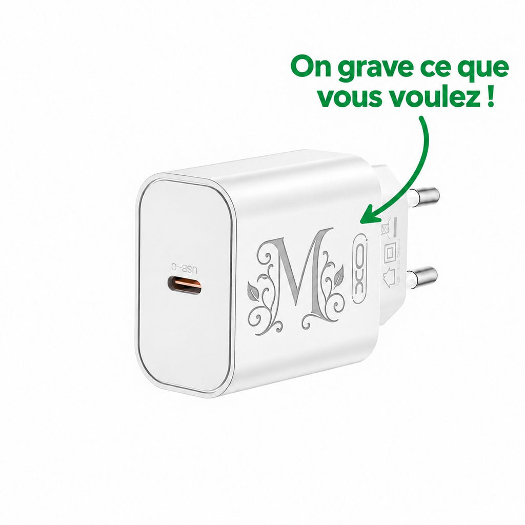 Chargeur rapide USB-C PD 20W – Personnalisable