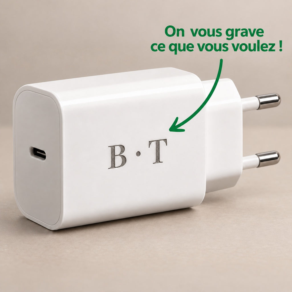 Chargeur rapide USB-C PD 20W – Personnalisable