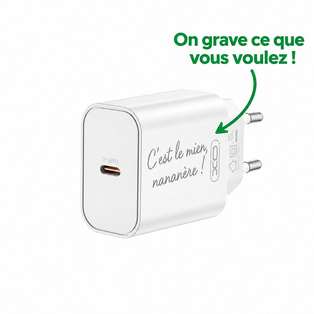 Chargeur rapide USB-C PD 20W – Personnalisable