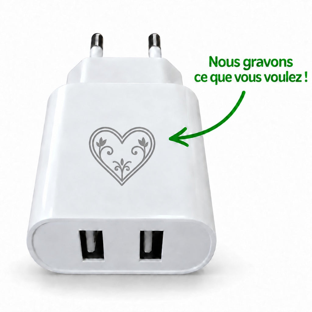 Chargeur Double USB REMAX RP-U35 – Personnalisable avec gravure