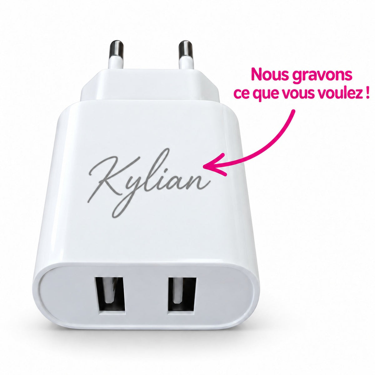 Chargeur Double USB REMAX RP-U35 – Personnalisable avec gravure