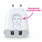 Chargeur Double USB REMAX RP-U35 – Personnalisable avec gravure