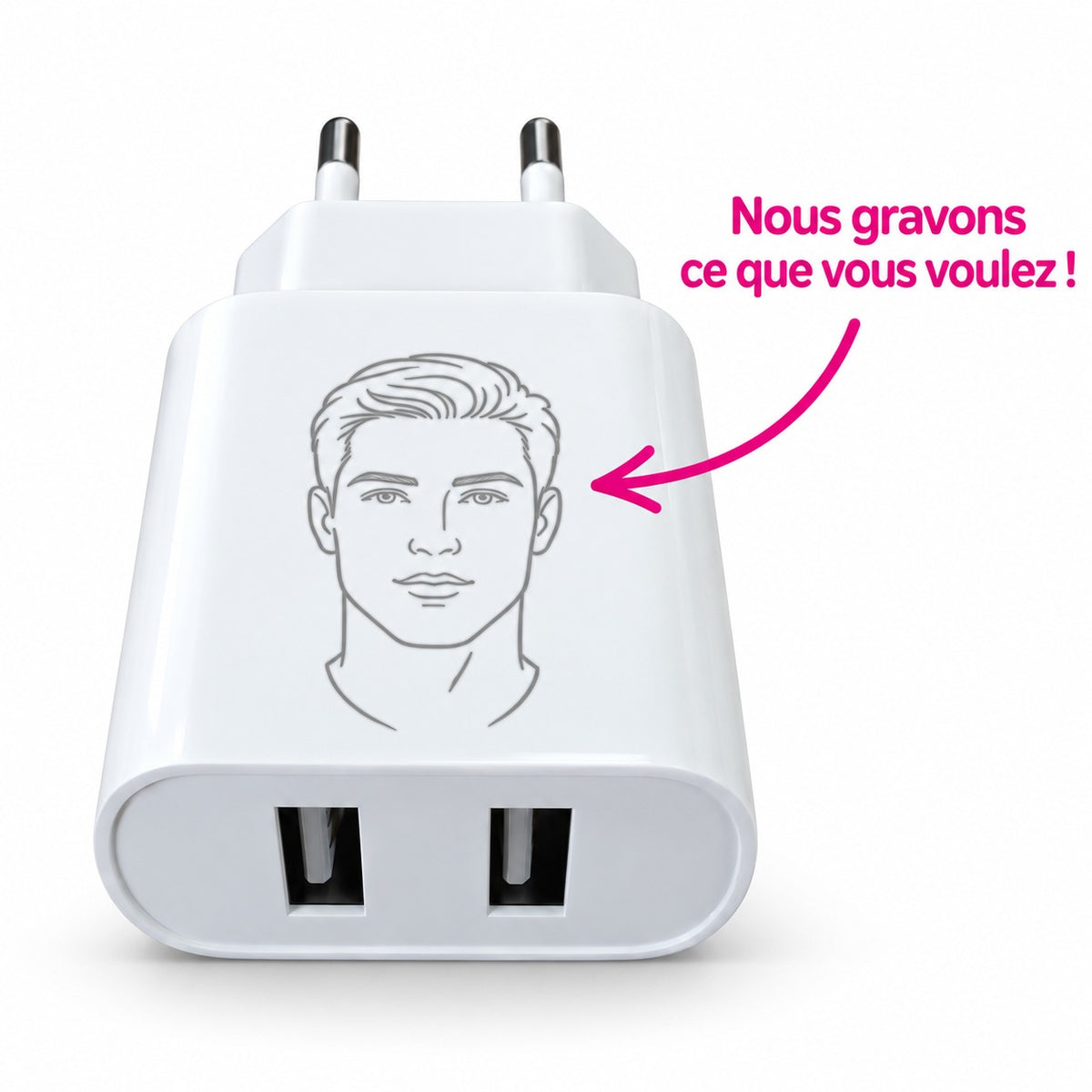 Chargeur Double USB REMAX RP-U35 – Personnalisable avec gravure