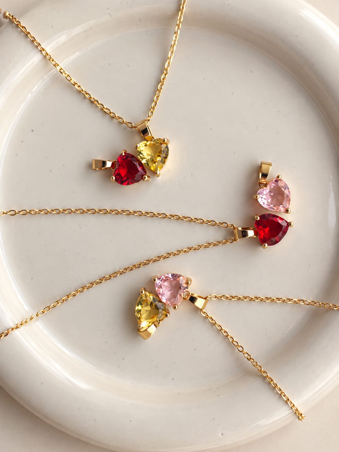 Collier Femme Cœur Zircon Acier Inoxydable Doré 45 + 5 cm – Cœur de Rose / Cœur d’Amour / Coeur d’Or – Bijou Élégant Hypoallergénique