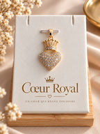 Collier et pendentif femme Cœur Couronné – Doré & Zircons - Acier Inoxydable plaqué or