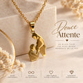 Collier Future Maman "Douce attente" – Pendentif Famille en Acier Inoxydable Doré - Gravure à la demande