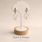 Créoles Pendantes Carte Afrique Esprit d’Afrique – Boucles d’Oreilles Argentées