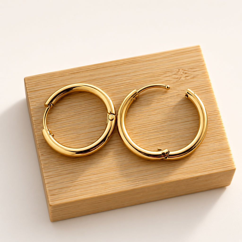 Créoles Or Essentielles – Boucles d’Oreilles Créoles Classiques Intemporelles