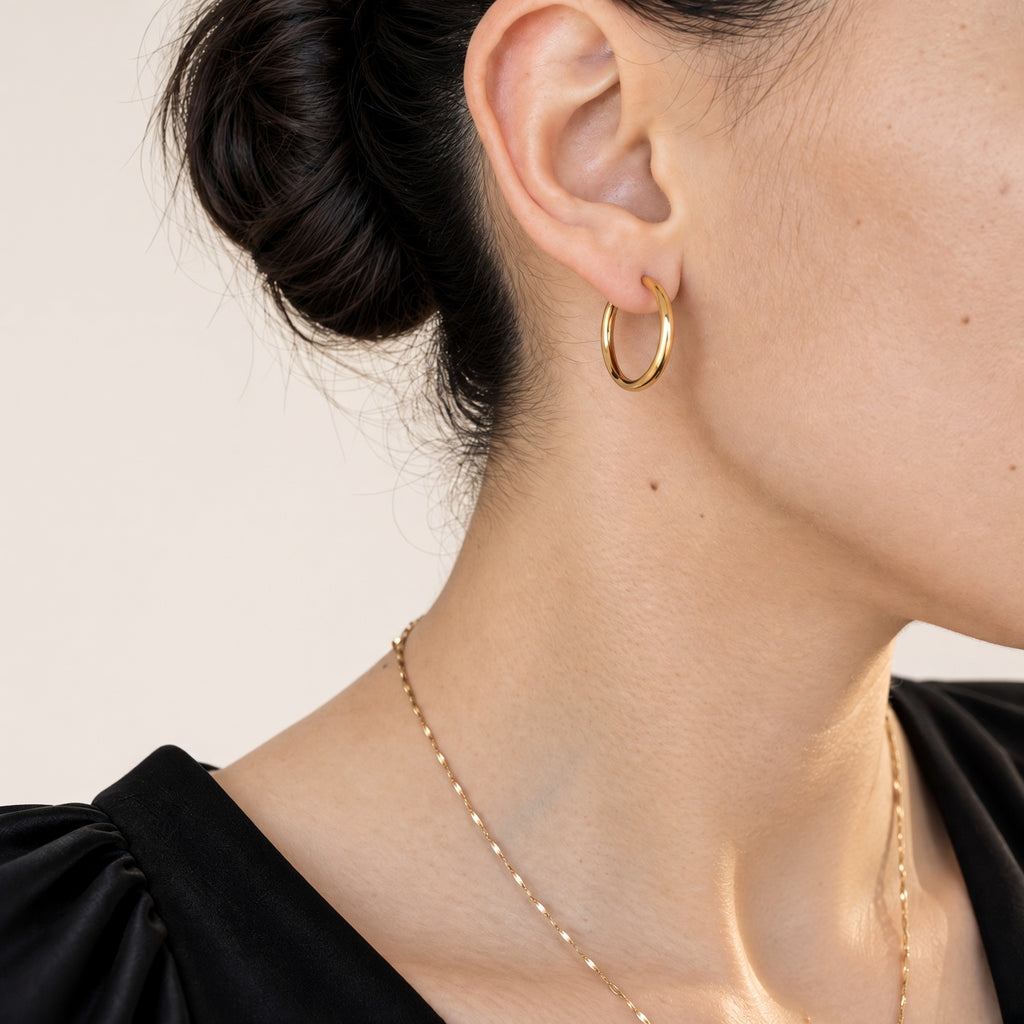 Créoles Or Essentielles – Boucles d’Oreilles Créoles Classiques Intemporelles