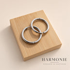Créoles Argentées Harmonie – Boucles d’Oreilles Créoles Acier Intemporelles