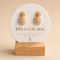 Boucles d’Oreilles Ananas Perles Pina Colada – Bijoux Exotiques Or & Perles