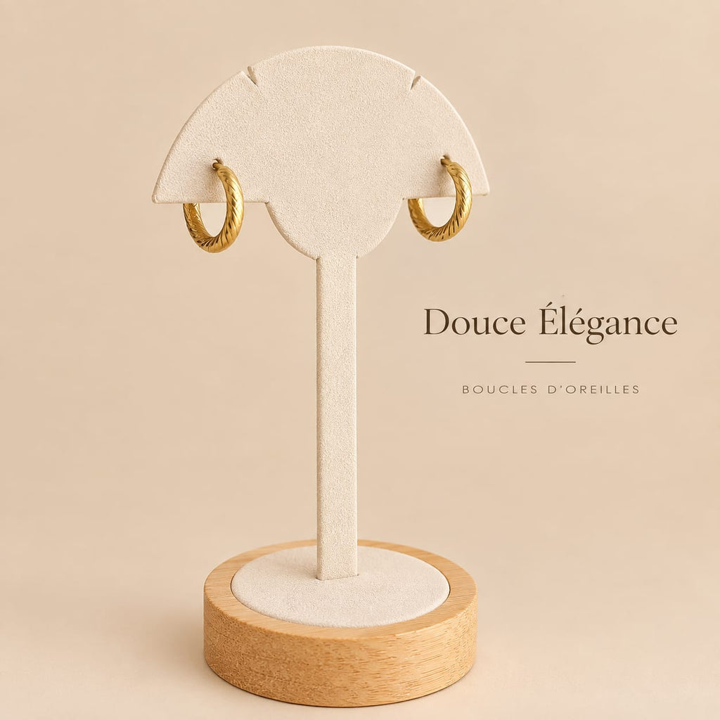 Créoles Or Torsadées Douce Élégance – Puces Créoles Quotidiennes
