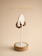 Créoles Or & Bordeaux Lumière Joaillerie – Boucles d’Oreilles Émail Rouge