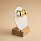 Puces Goutte Or Poli Larme d’Or – Boucles d’Oreilles Miroir Sculpturales