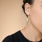 Boucles d’Oreilles Afrique Néfertiti Or – Pendantes Carte Afrique Reine d’Afrique
