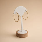 Créoles Or Texturées Lumière Perlée – Boucles d’Oreilles Créoles Martelées
