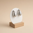 Puces Goutte Argentées Éclat d’Argent – Boucles d’Oreilles femme Strass Polies