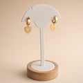 Boucles d'oreilles créoles cœur croix gravée – Acier inoxydable plaqué or | Bijoux femme romantiques et symboliques