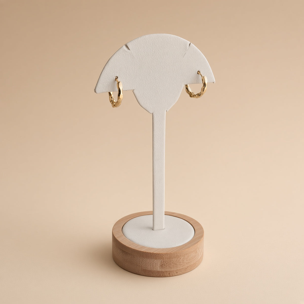 Boucles d'oreilles créoles torsadées – Acier inoxydable plaqué or | Bijoux femme texturés et modernes