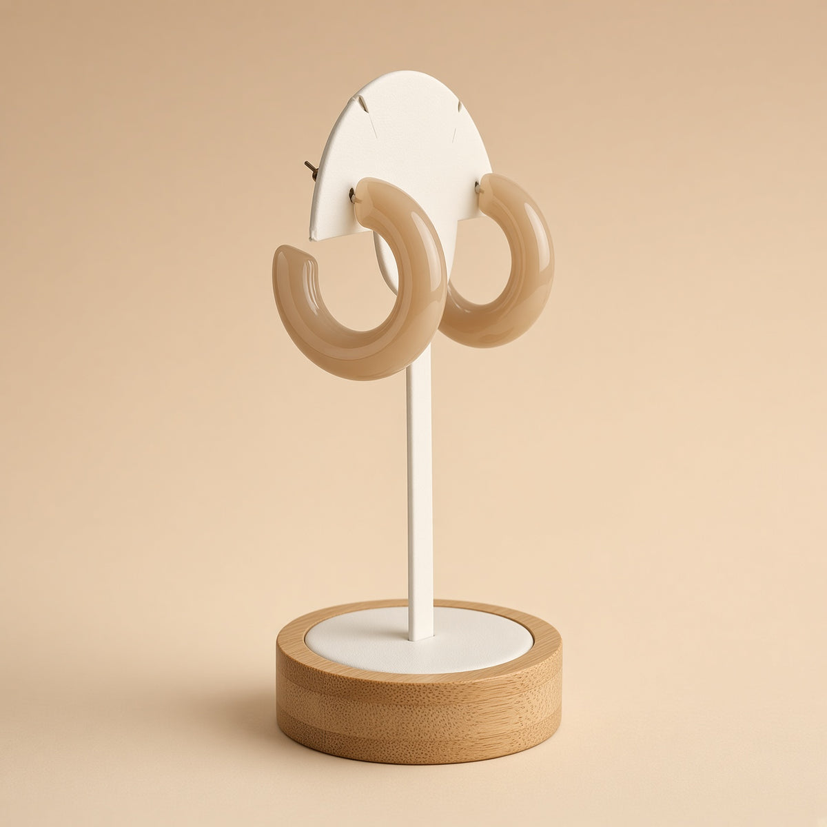 Boucles d'oreilles créoles épaisses résine – Acrylique nacrée | Bijoux femme modernes et légers