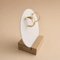 Boucles d'oreilles créoles épaisses sablées – Acier inoxydable plaqué or | Bijoux femme texturés