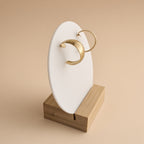 Boucles d'oreilles créoles épaisses sablées – Acier inoxydable plaqué or | Bijoux femme texturés
