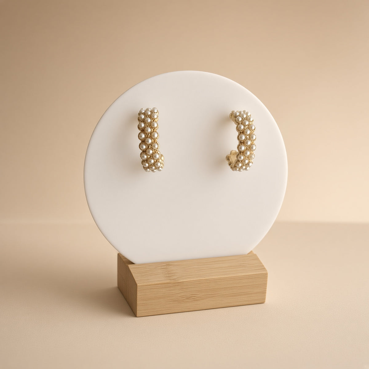 Boucles d'oreilles créoles perles – Acier inoxydable et perles synthétiques | Bijoux femme élégants
