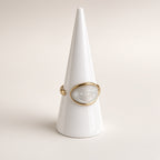 Bague Pierre Blanche – Douceur & Élégance - ACIER INOXYDABLE