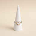 Bague cœur ajouré – Acier inoxydable bicolore or et argent | Bague femme fine