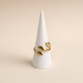 Bague ouverte feuilles dorées – Acier inoxydable plaqué or | Bague femme moderne