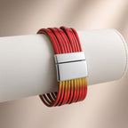 Bracelet multi-rangs cuir – Fermoir aimanté acier inoxydable | Rainbow Multicouleur