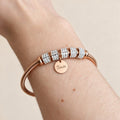 Bracelet Femme Or Rose Gravé Prénom | Maille Serpent Strass | Acier Inoxydable | Cadeau Personnalisé