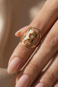 Bague ajustable Amour de Chat – Acier Inoxydable Plaqué Or 18 Carats | Bague femme ouverte réglable