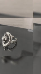 Bague Ajustable Ovale Doré Perle Or – Acier Inoxydable plaqué or 18 carats - Bague femme ouverte réglable